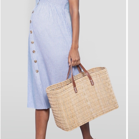 Seraphine Button Front Maternity/Nursing Midi Sundress - Picture 2 of 6